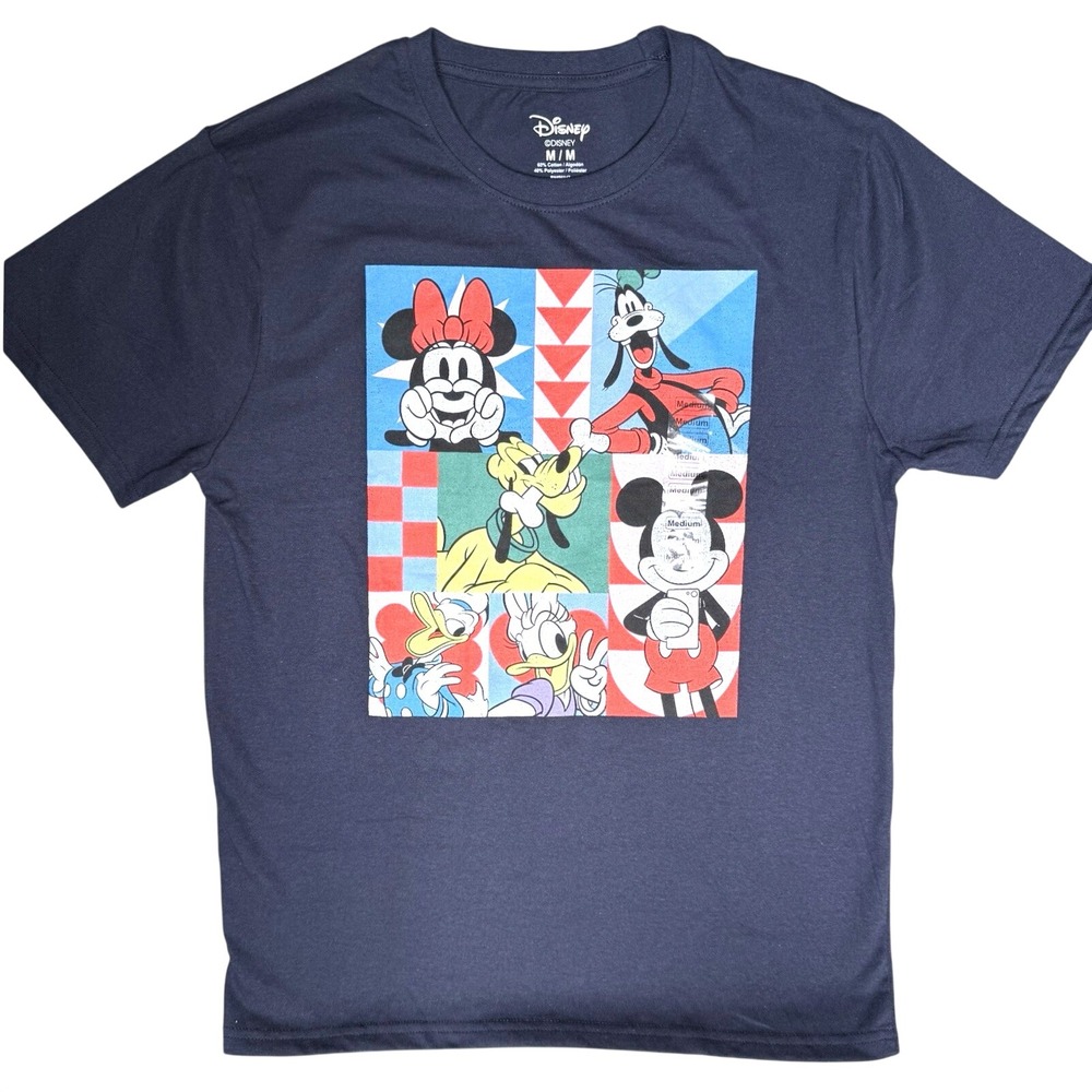 Disney Mickey‎ & Friends Graphic T-Shirt Men's Medium Navy Short Sleeve NWT